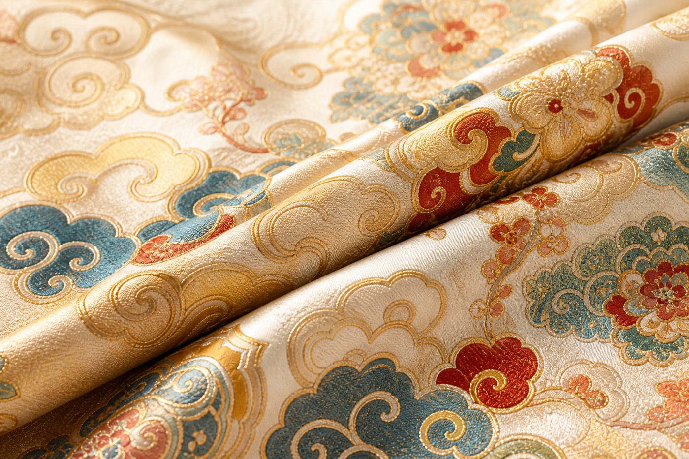 Chinese silk brocade fabric inspired by Yunjin weaving