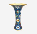 Imperial Blue Lotus Vine Gu Vase in heritage-inspired Cloisonné Enamel with floral filigree