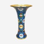 Imperial Blue Lotus Vine Gu Vase in heritage-inspired Cloisonné Enamel with floral filigree