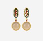 Azure Bloom Enamel Jade Earrings product photo