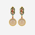 Azure Bloom Enamel Jade Earrings product photo