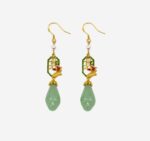 Lattice Lotus Fortune Enamel Earrings product photo