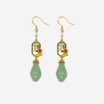 Lattice Lotus Fortune Enamel Earrings product photo
