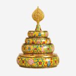 Xiao Manzha Imperial Yellow Cloisonné Enamel Offering Bowl with Golden Dharma Wheel