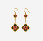 Butterfly Lotus Dream Enamel Earrings product photo