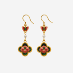 Butterfly Lotus Dream Enamel Earrings product photo