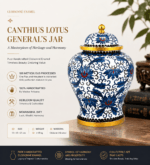Blue and White Lotus Cloisonné General Jar – Heritage Ginger Jar Art