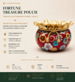 Fortune Treasure Pouch Cloisonne Sculpture detail view