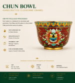 Chun Bowl: Heritage-Inspired Cloisonné Enamel – Imperial Red Floral Art Collectible