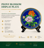 Peony Enamel Display Plate: Heritage-Inspired Cloisonné Art – Imperial Blue Prosperity Masterpiece