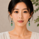 Turquoise Peony: Cold Enamel Floral Earrings – Teal Peacock Bloom with Faux Turquoise Drops