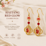 Begonia Rose: Elegant Cold Enamel Floral Earrings – Crimson Filigree Drops with Botanical Charms