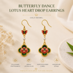 Butterfly Lotus Dream Enamel Earrings detail view