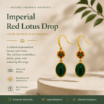 Imperial Crimson Lotus Enamel Earrings detail view