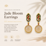 Azure Bloom Enamel Jade Earrings detail view