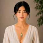 Prosperity Moonlight: Cold Enamel & White Jade Tassel Necklace – Elegant Gold-Plated Imperial Pendant
