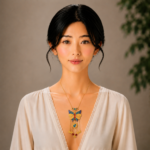 Azure Butterfly Fortune: Cold Enamel Filigree Necklace - Ornate Gilded Butterfly with Coin Tassels - Detail 3