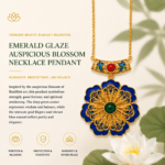 Azure Bloom Enamel Medallion Necklace detail view