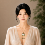 Azure Ruyi Moonlight: Cold Enamel Filigree Necklace – Large White Jade Medallion with Cascading Tassels