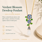 Azure Bloom Teardrop Necklace detail view