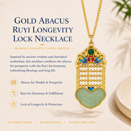 Golden Abacus Ruyi Necklace detail view