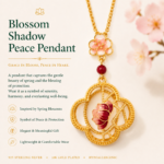 Rosy Lattice Serenity Enamel Necklace detail view