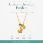 Golden Whimsy Unicorn: Playful Gold-Plated Charm Necklace – Cute Unicorn with Pink Enamel & Zircon Accents