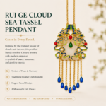 Azure Pavilion Cloud Enamel Necklace detail view