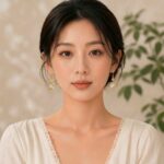Golden Bamboo Moon: Elegant Matte Gold & Mother of Pearl Earrings – Minimalist Botanical Zen Drops