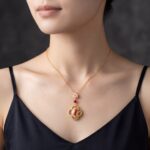 Rosy Lattice Serenity Enamel Necklace alternate view 3