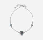 Silver Starlight Ruyi: Modern Zirconia Bracelet - Silver-Plated Ruyi Lock with Multicolored Gems