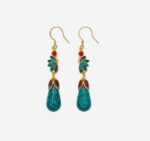 Turquoise Ruyi Enamel Earrings product photo