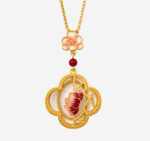 Rosy Lattice Serenity Enamel Necklace product photo