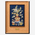 Chinese aroma brocade gourd silk wall art detail view