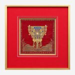 Eternal Stability Chinese silk brocade wall art detail view