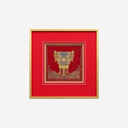 Eternal Stability Chinese silk brocade wall art full view