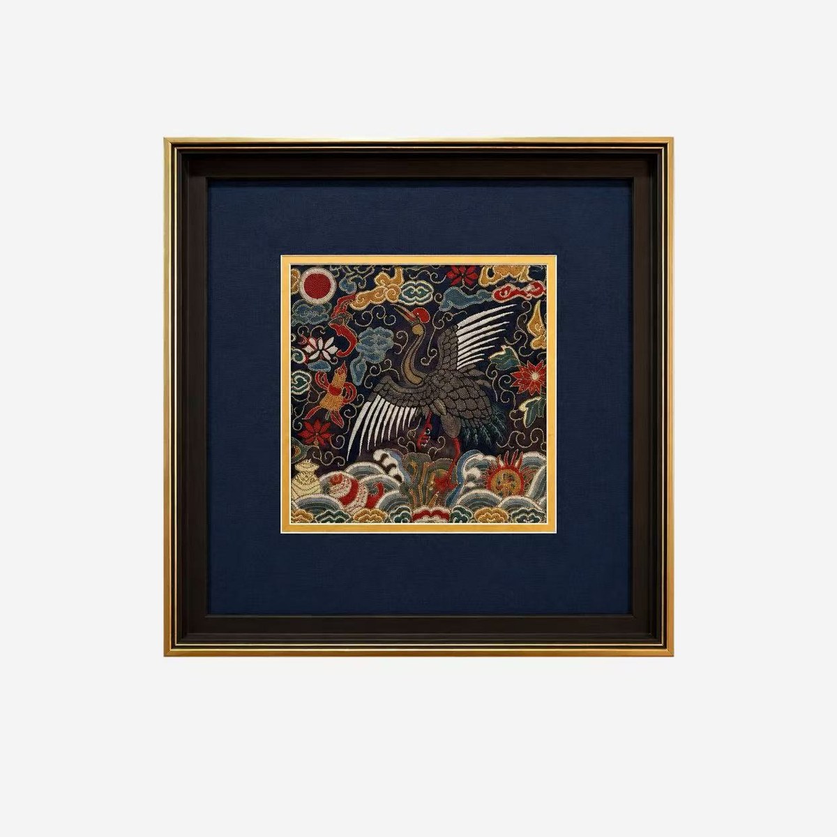 yunjin-heavenly-chapter-crane-main-1200 Crane Heavenly Chapter Chinese silk brocade wall art full view