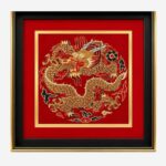 Dragon Heavenly Chapter Chinese silk brocade wall art detail view