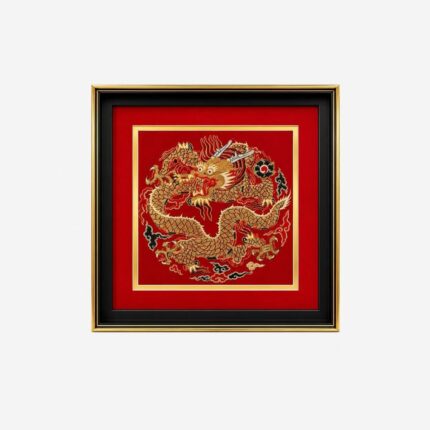 Dragon Heavenly Chapter Chinese silk brocade wall art full view