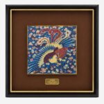 Phoenix Arrives Chinese silk brocade wall art detail view