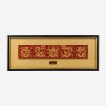 Radiant Five Dragons Chinese silk brocade wall art full view
